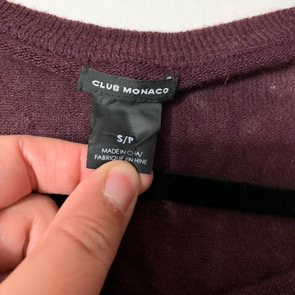 Club Monaco Alpaca Blend Asymmetrical Hem Sweater Tunic, Burgundy, Size S - Picture 2 of 5